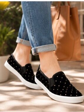 Keds x Kate Spade New York Double Decker Quilted Velvet Slip-On Sneakers Size 8